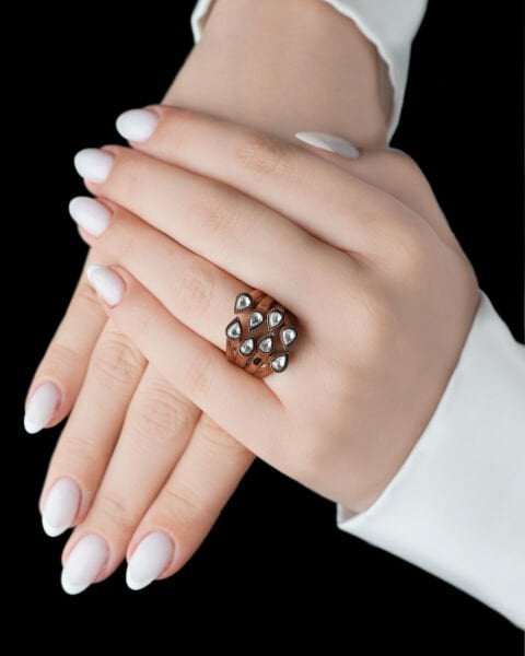 Elmas Damla Kesim Altın Yüzük