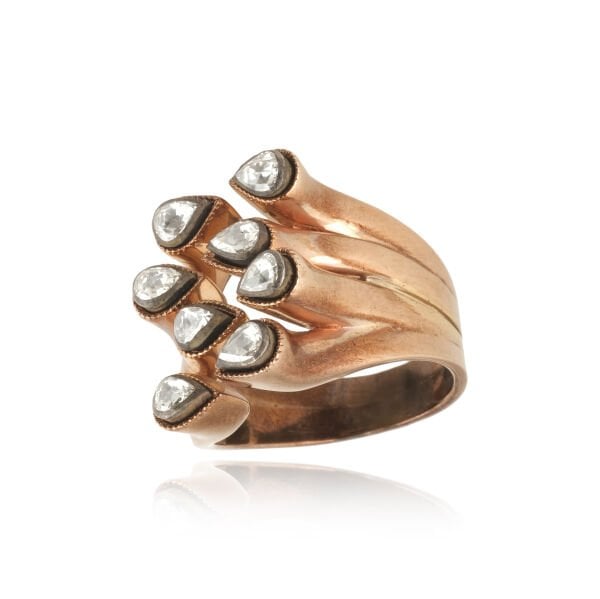 Elmas Damla Kesim Altın Yüzük