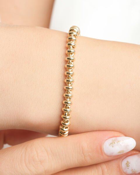 14 Ayar Altın Halka Tasarım Bileklik