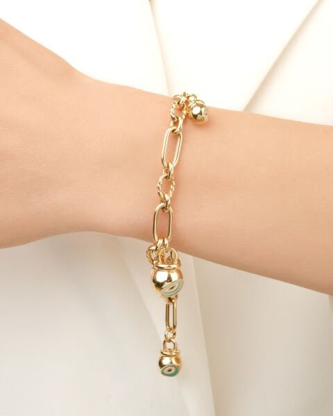 14 Ayar Altın Fortuna Nazar Mineli Bileklik