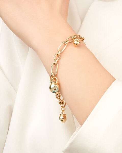 14 Ayar Altın Fortuna Nazar Mineli Bileklik