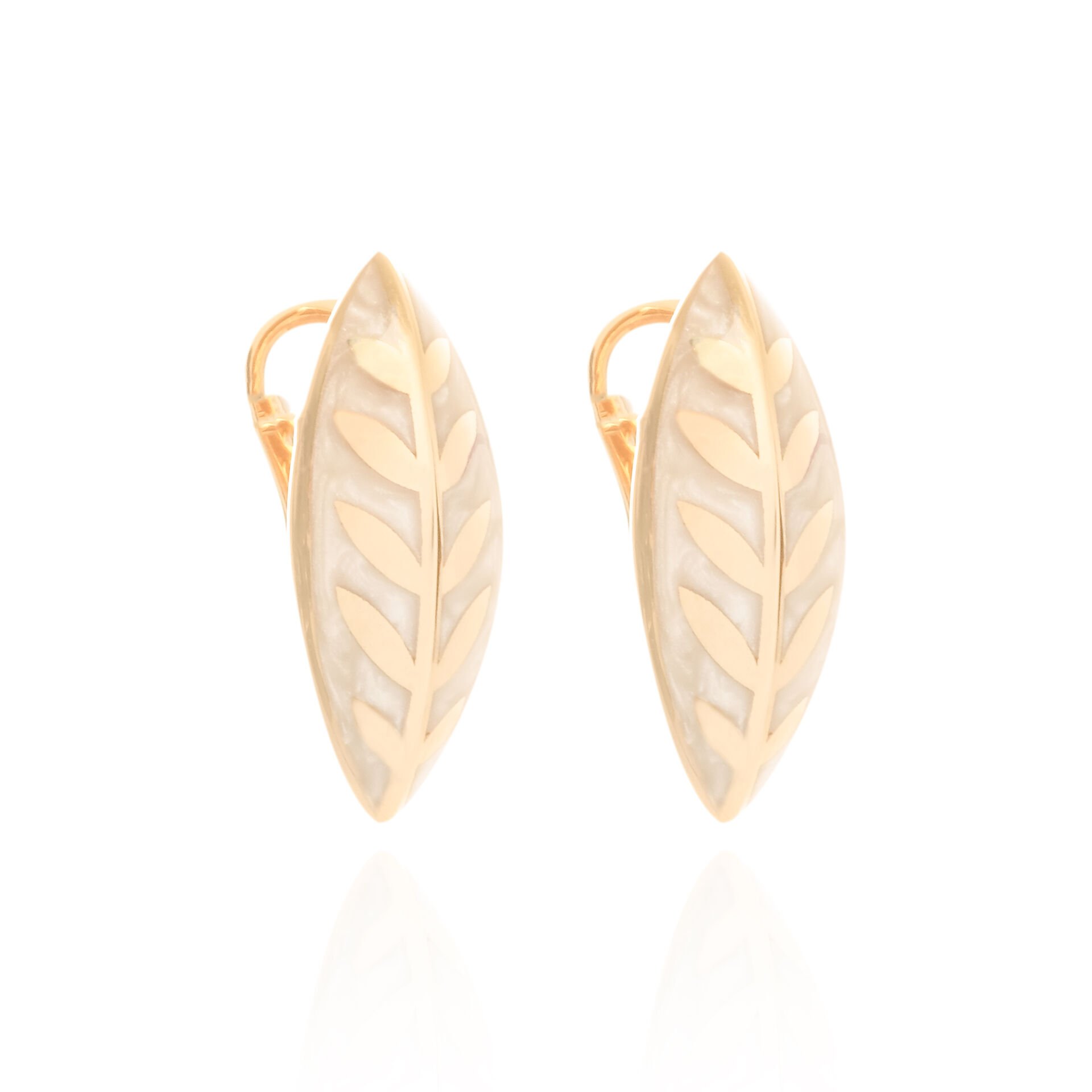 Cetaş Olivia 14 Ayar Altın Sedef Mineli Küpe