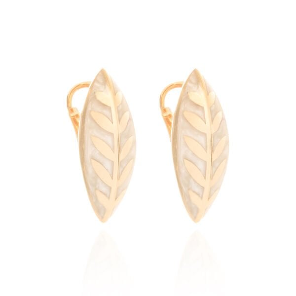 Cetaş Olivia 14 Ayar Altın Sedef Mineli Küpe