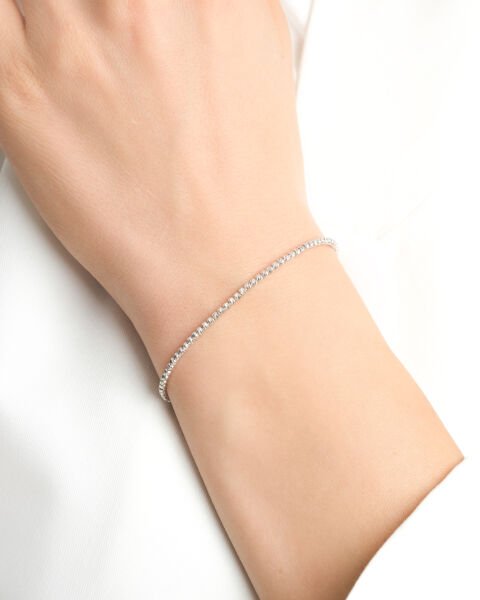 14 Ayar Beyaz Altın Dorika Bileklik