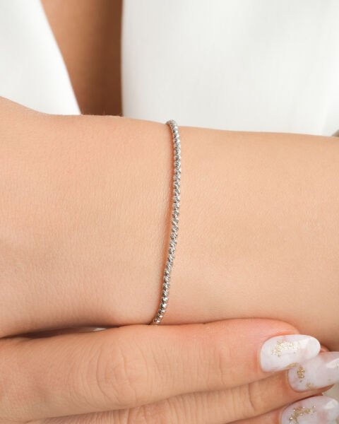 14 Ayar Beyaz Altın Dorika Bileklik