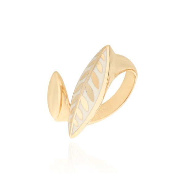 Cetaş Olivia 14 Ayar Beyaz Mineli Altın Yüzük