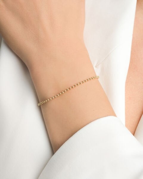 14 Ayar Altın Top Figürlü Zincir Bileklik