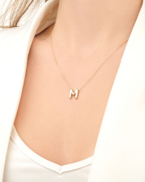 M HARFİ BALON KOLYE