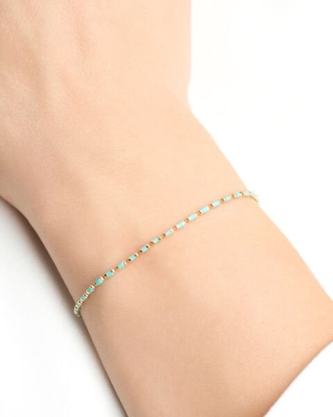 14 Ayar Altın Turkuaz Mineli Bileklik