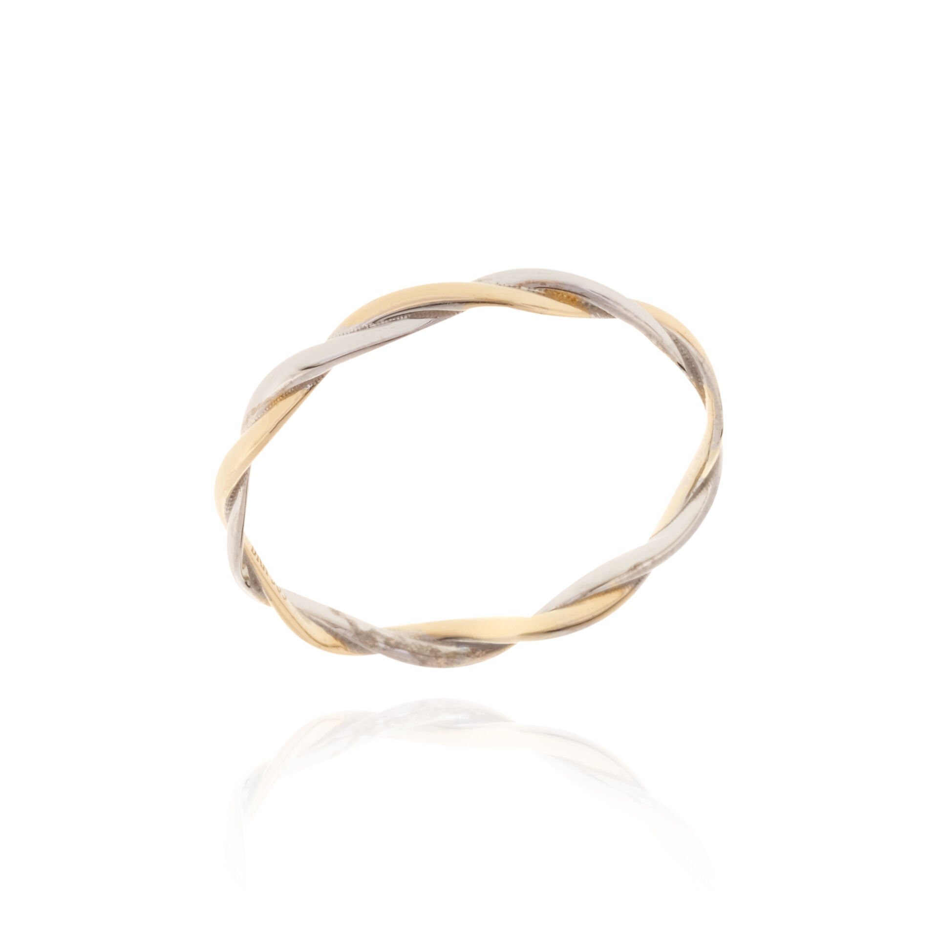 14 Ayar Altın İki Renk Sarmal Erkek Alyans