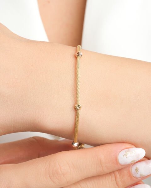 14 Ayar Altın Üç Renk Dorika Bileklik