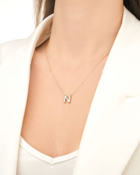 N HARFİ BALON KOLYE