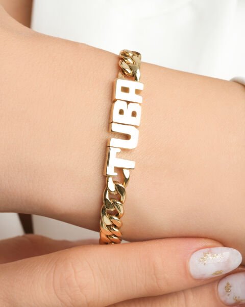 14 Ayar Altın İsim Bileklik – Tuba