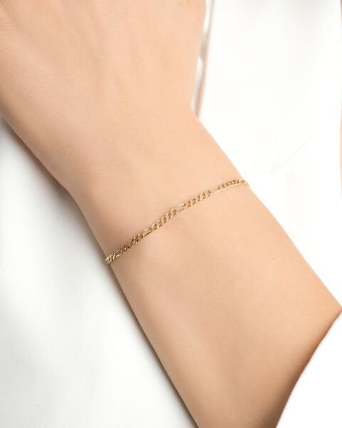 14 Ayar Altın Figaro Zincir Bileklik