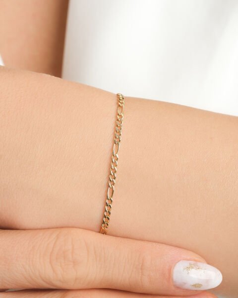 14 Ayar Altın Figaro Zincir Bileklik