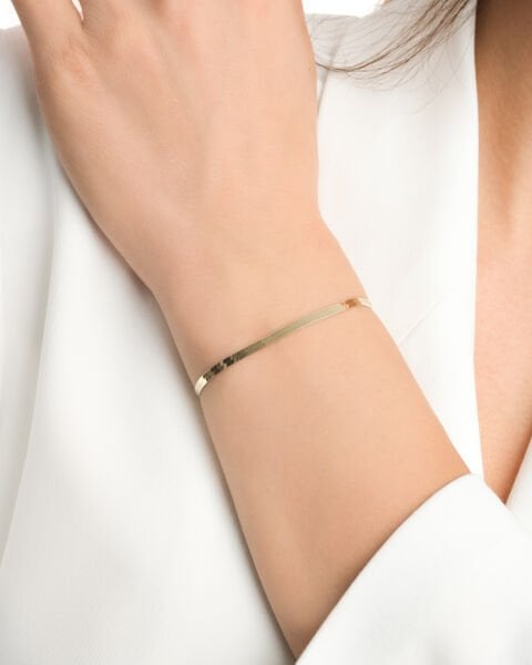 14 Ayar Altın Ezme Bileklik