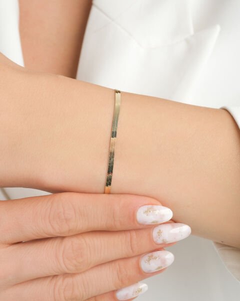 14 Ayar Altın Ezme Bileklik