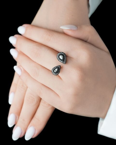 Elmas Damla Kesim Altın Yüzük