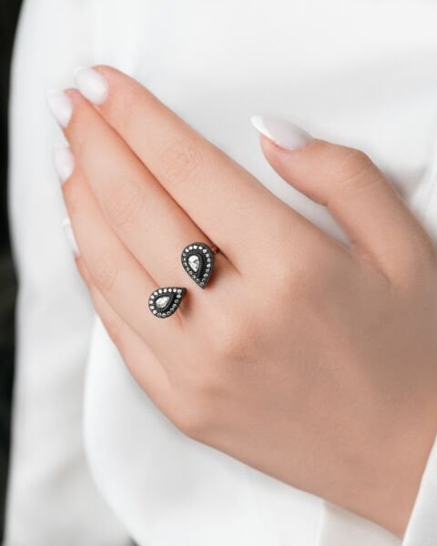 Elmas Damla Kesim Altın Yüzük