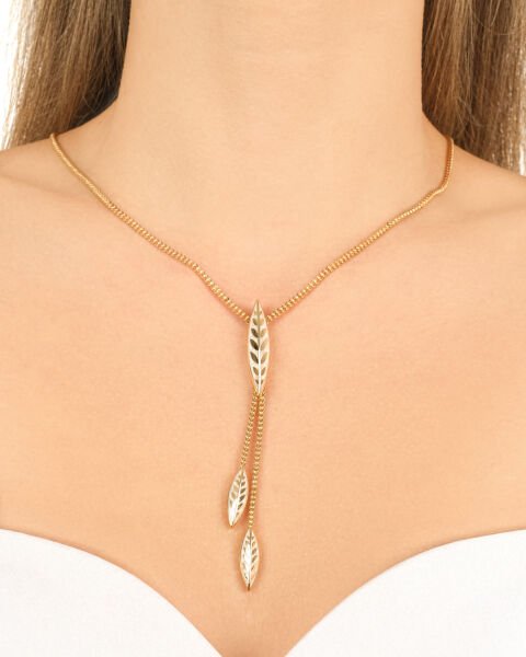 Cetaş Olivia  14 Ayar Sedef Mineli Altın Kolye