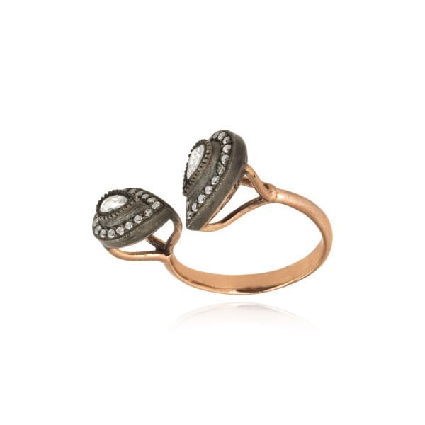 Elmas Damla Kesim Altın Yüzük