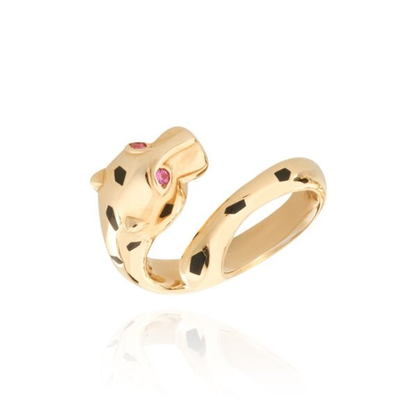 Cetaş Eterna 14 Ayar Yakut Taşlı Leopar Figürlü Altın Yüzük