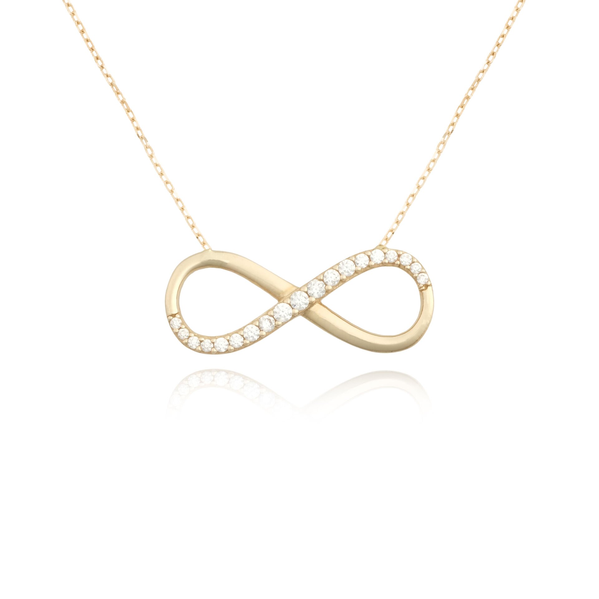 14 Ayar Altın Taşlı Sonsuzluk Kolye