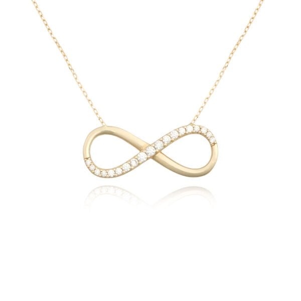14 Ayar Altın Taşlı Sonsuzluk Kolye
