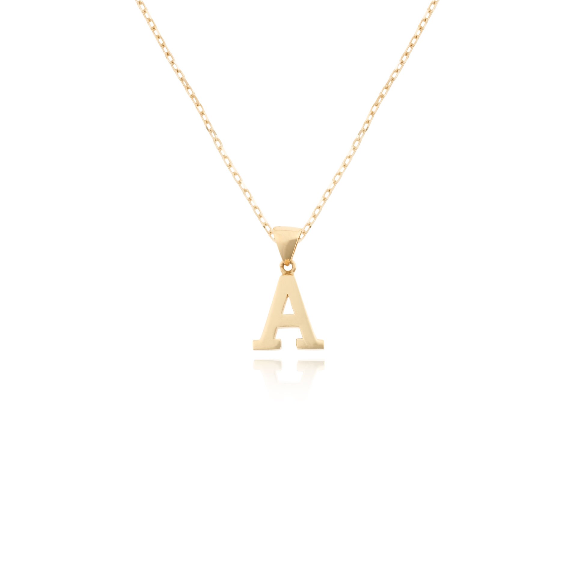 14 Ayar Altın A Harfi Kolye