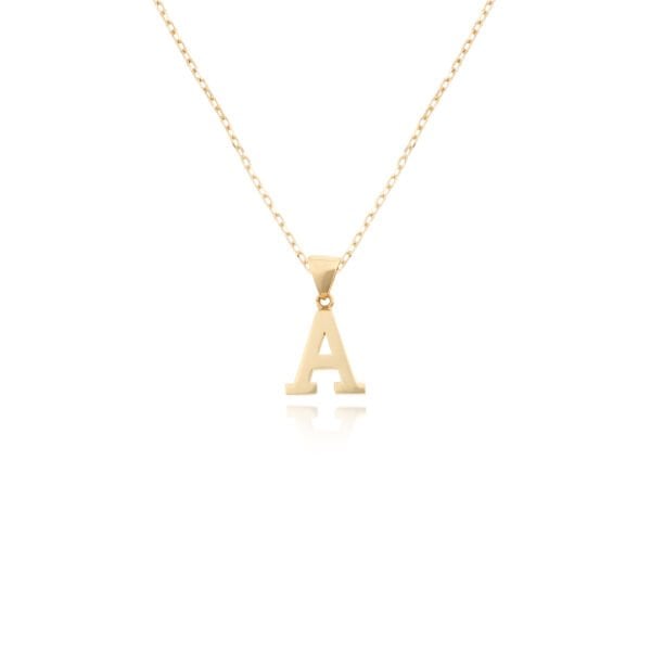 14 Ayar Altın A Harfi Kolye