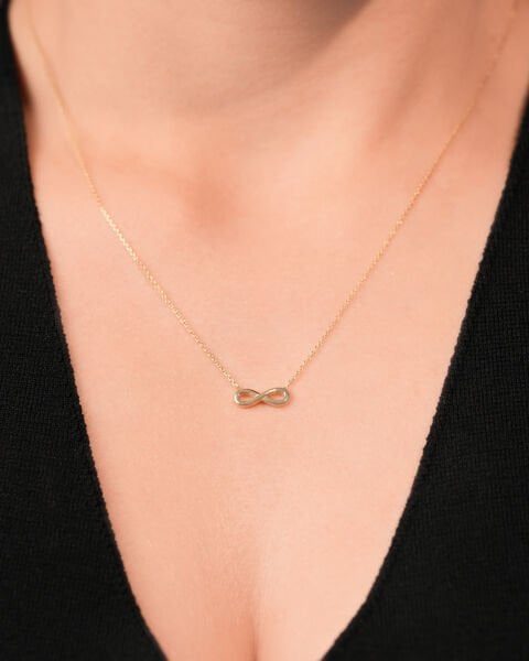 14 Ayar Altın Minimal Sonsuzluk Kolye