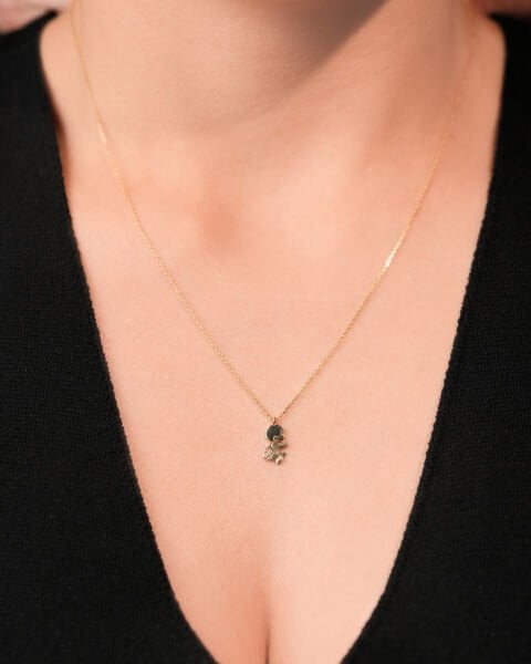 14 Ayar Altın Taşlı Bebek Kolye