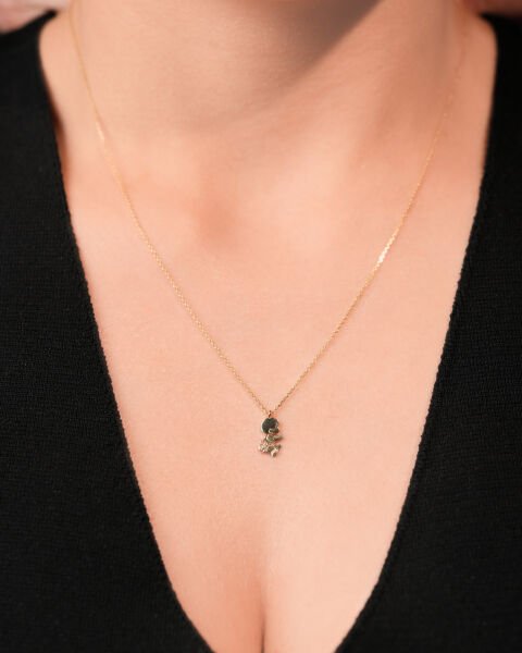 14 Ayar Altın Taşlı Bebek Kolye