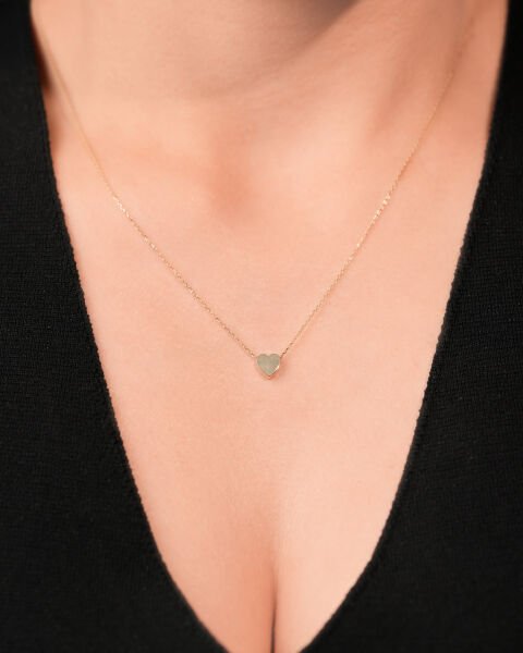 14 Ayar Altın Minimal Kalpli Kolye