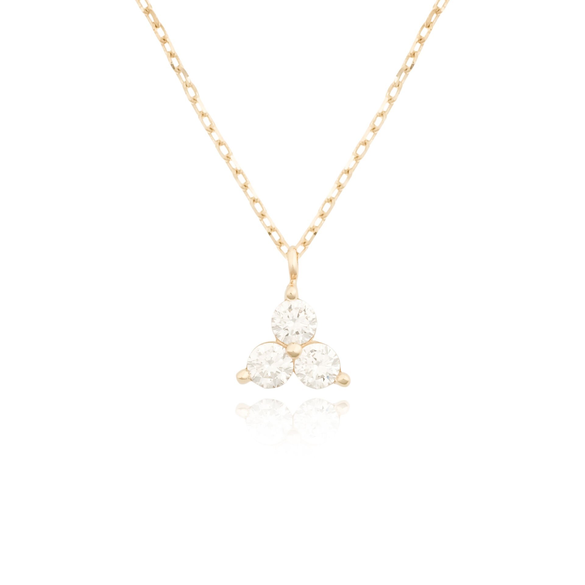 14 Ayar Altın Üç Mini Taşlı Kolye