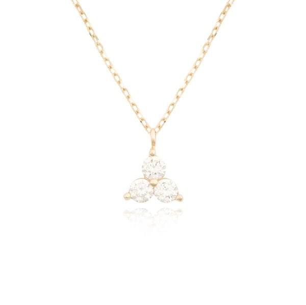 14 Ayar Altın Üç Mini Taşlı Kolye