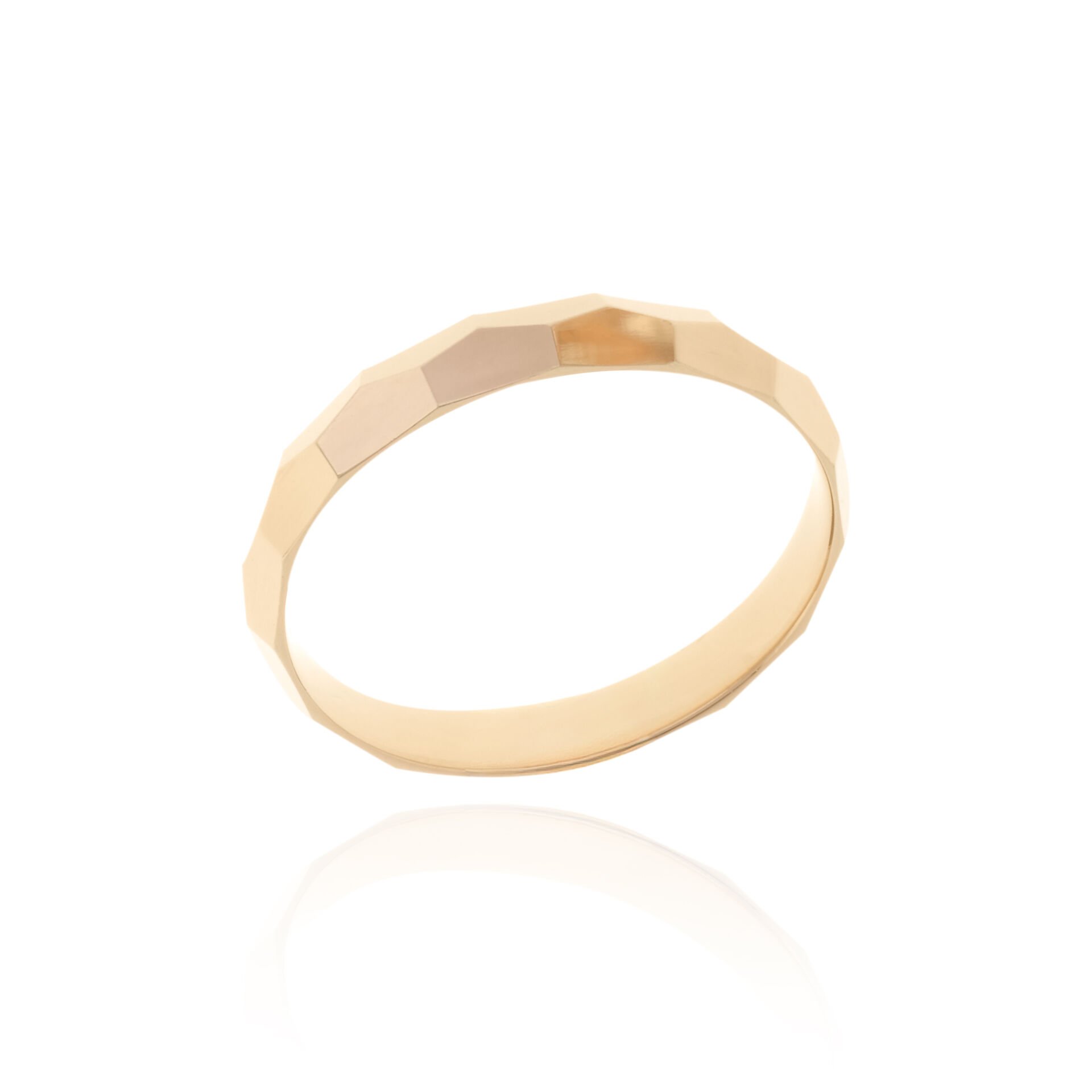 14 Ayar Altın Prizma Yüzeyli Kadın Alyans