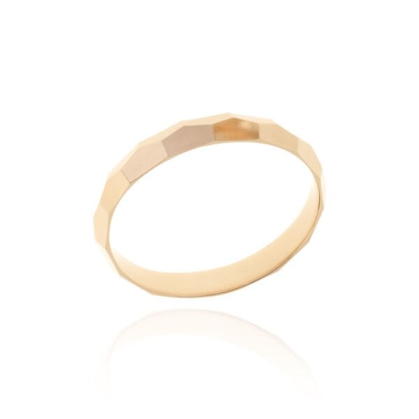 14 Ayar Altın Prizma Yüzeyli Kadın Alyans