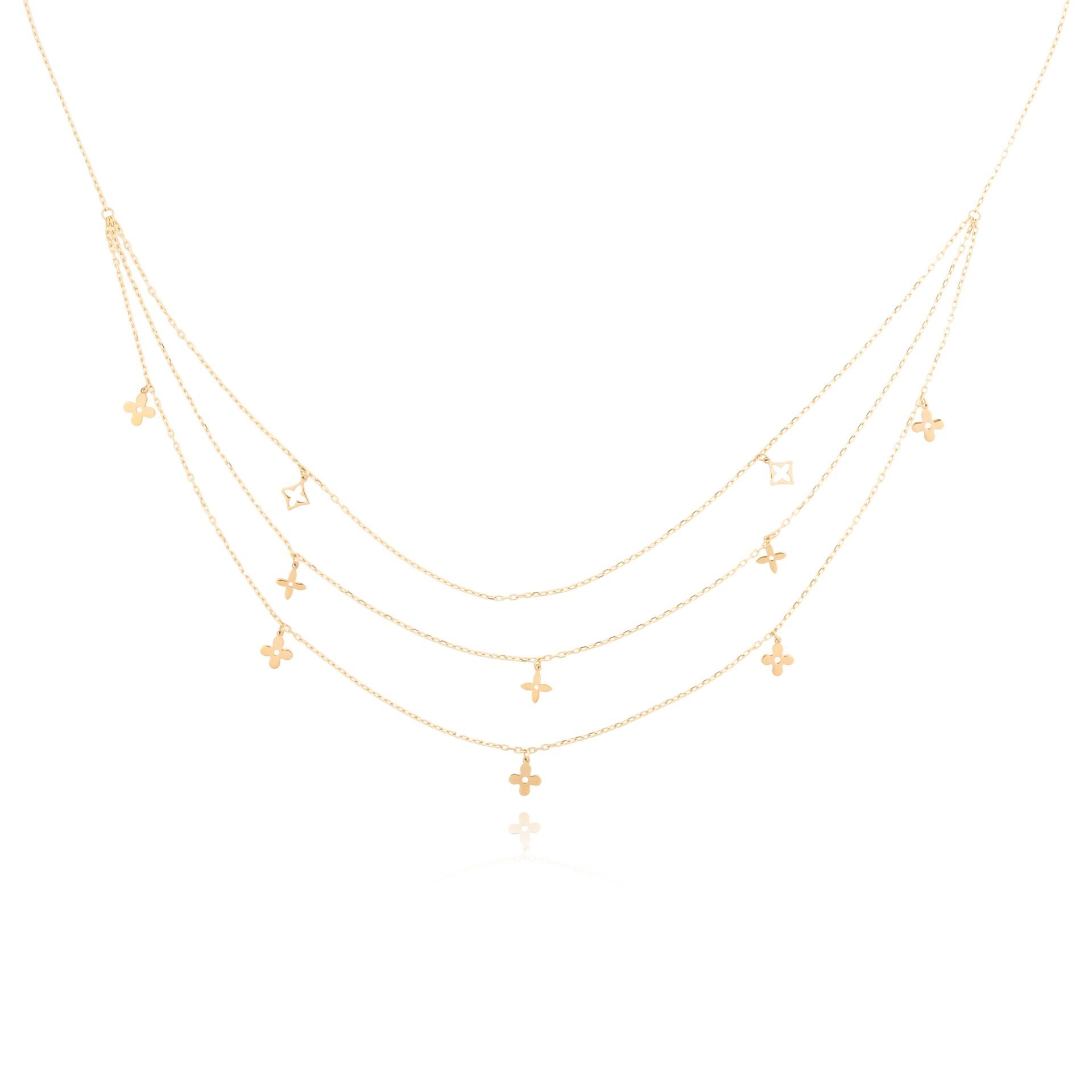 14 Ayar Altın Yonca Figürlü Kolye