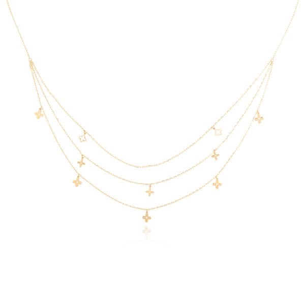 14 Ayar Altın Yonca Figürlü Kolye