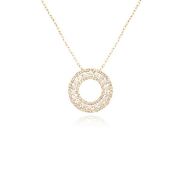 14 Ayar Altın Taşlı Tasarım Kolye