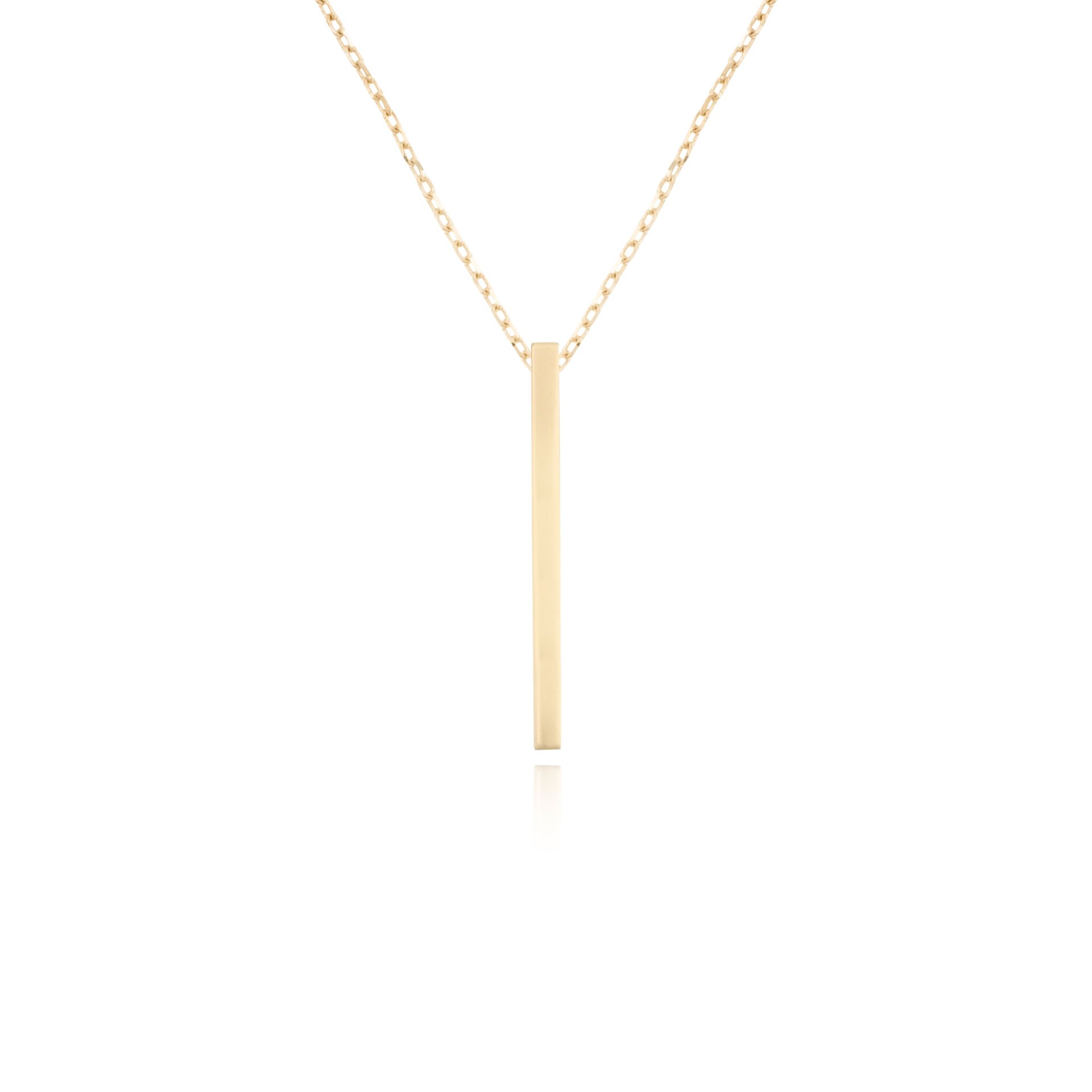 14 Ayar Altın Dikdörtgen Kolye