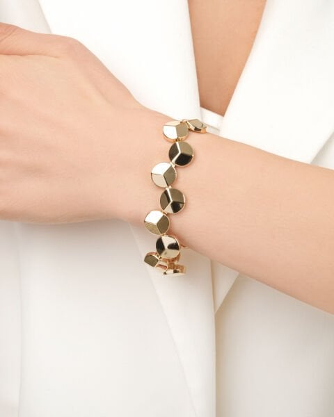 14 Ayar Altın Geometrik Form Bileklik