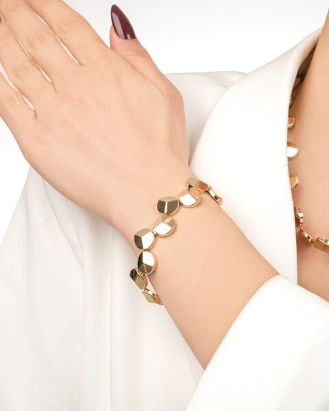 14 Ayar Altın Geometrik Form Bileklik