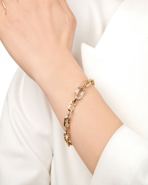 14 Ayar Altın Sedefli Tasarım Bileklik