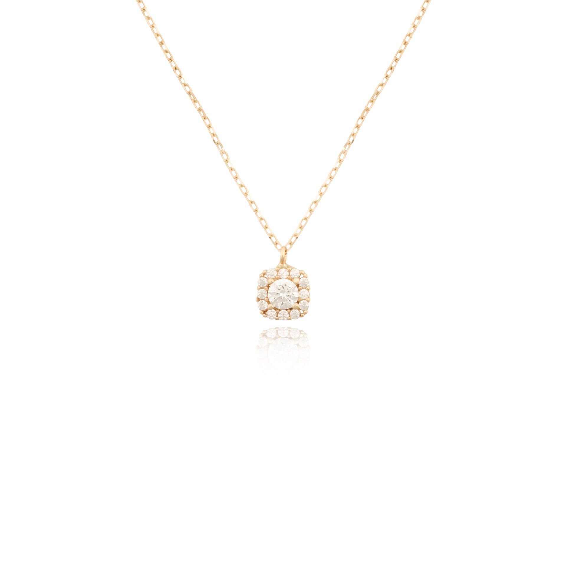 14 Ayar Altın Taşlı Tasarım Kolye