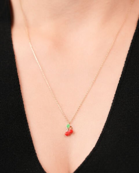 14 Ayar Altın Kiraz Kolye