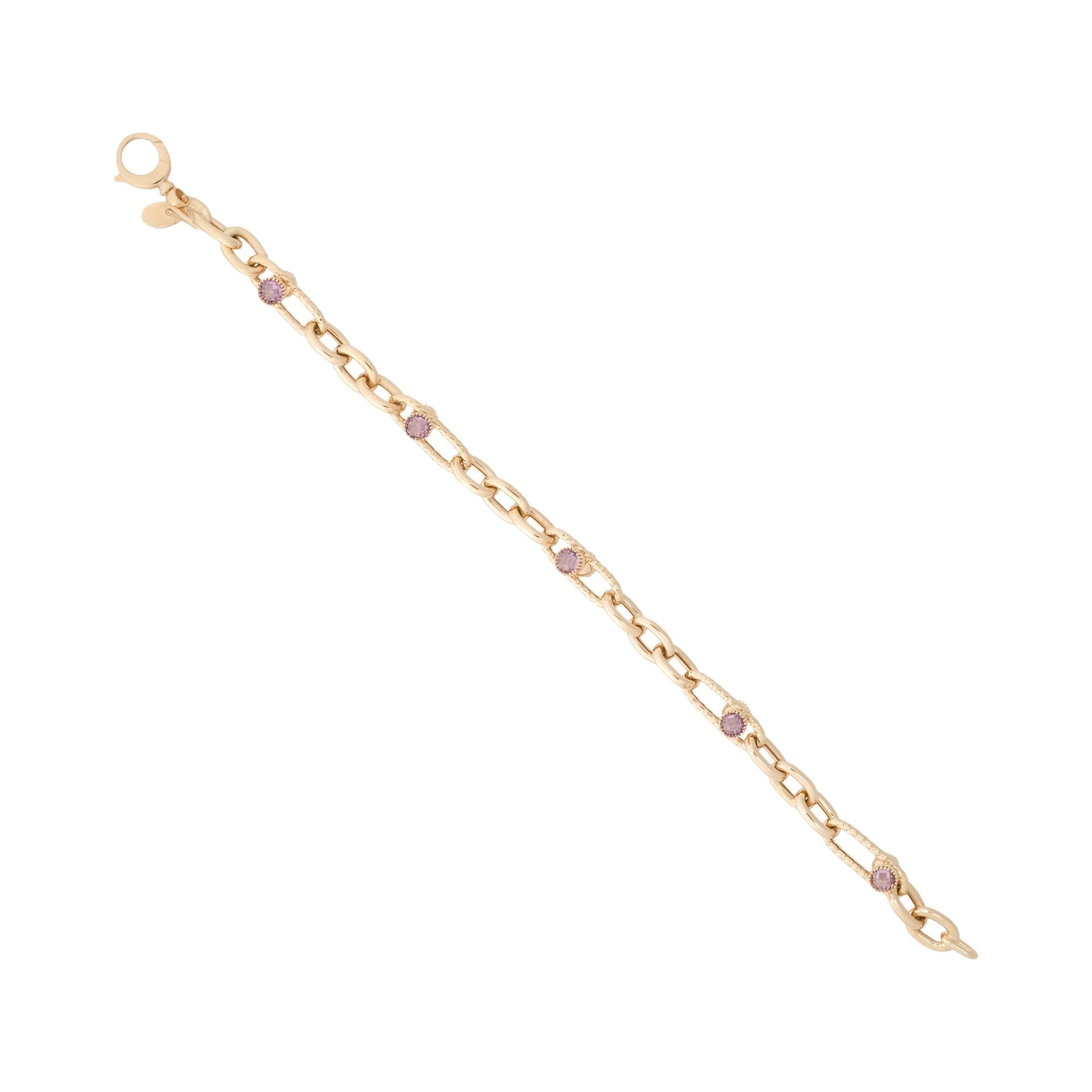 14 Ayar Altın Ametist Taşlı Bileklik