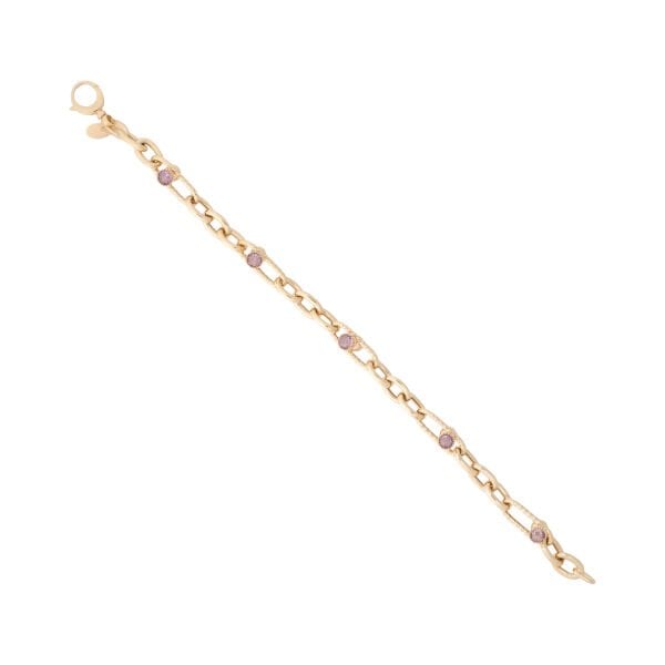 14 Ayar Altın Ametist Taşlı Bileklik