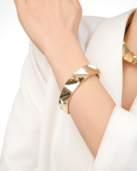 14 Ayar Altın Kare Formlu Tasarım Bileklik